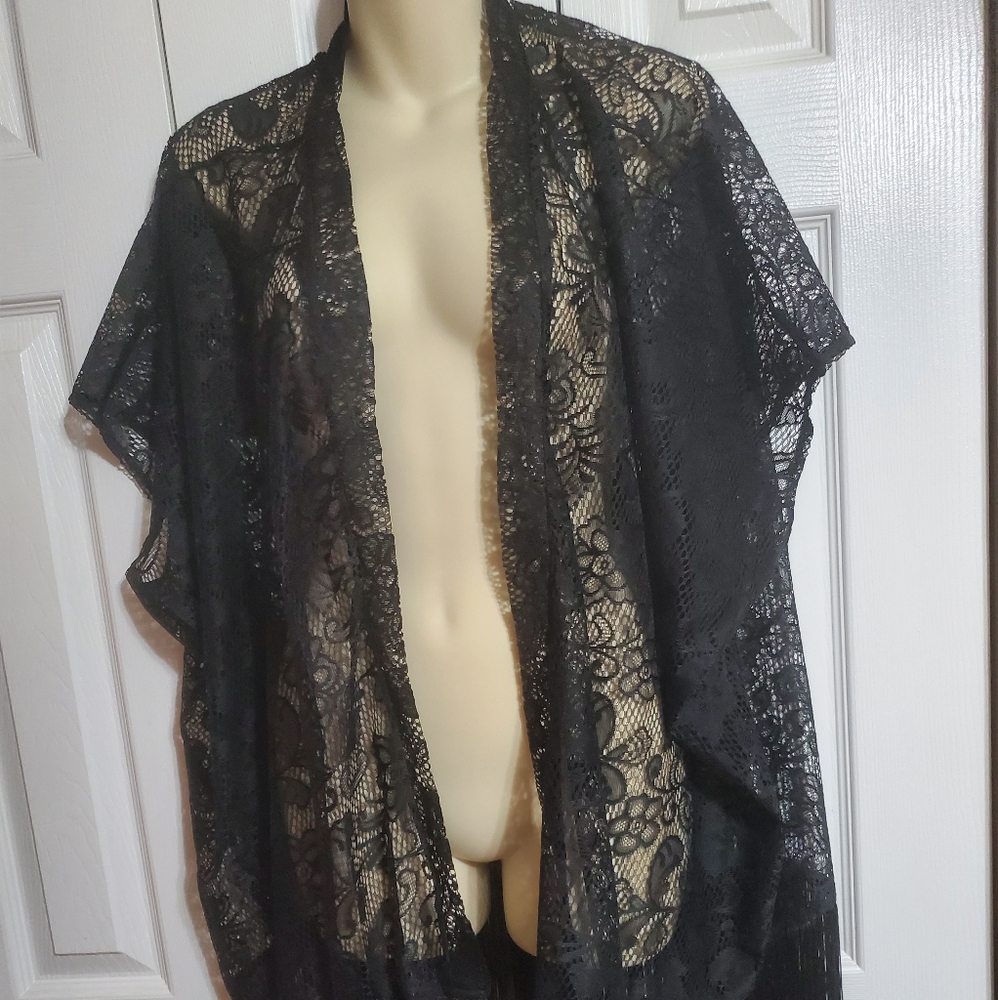 Black Lace Kimono by Origami.   Size XXL.  NEW